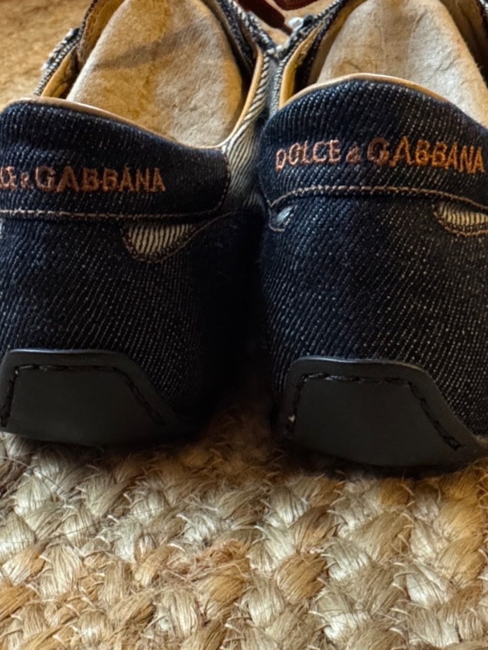 Dolce & Gabbana Denim Athletic Sneakers with Brown Laces - Picture 4 of 11